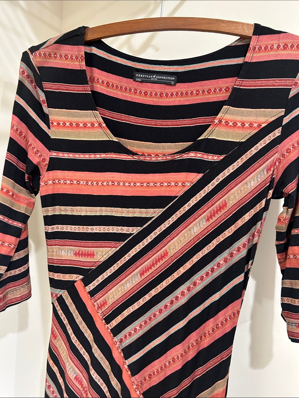 PERUVIAN CONNECTION Monserrato Colorful Maxi Stretch Jersey Size XS - Picture 14 of 16